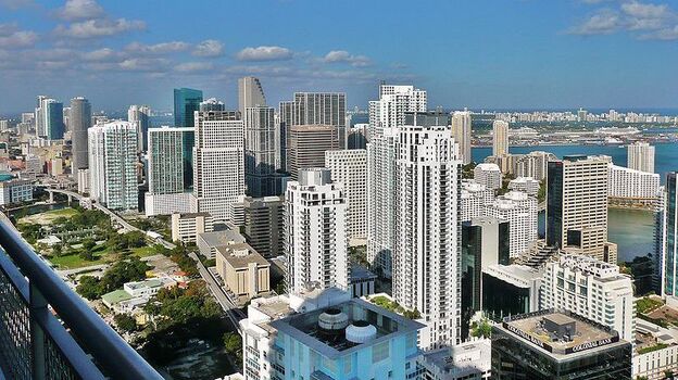 The skyline of the northern Brickell neighborhood in downtown Miami. Its residential population has more than doubled in the past decade. The skyline of the northern Brickell neighborhood in downtown Miami. Its residential population has more than doubled in the past decade.