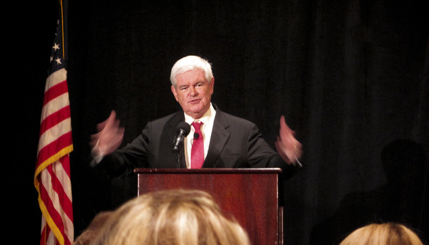 Former House Speaker Newt Gingrich, a one-time history professor, educates delegates gathering in Tampa, Fla., on how to get the party message out. The event was billed as "Newt U."