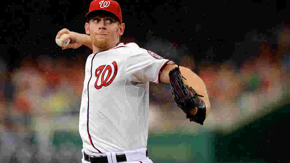 Stephen Strasburg of the Washington Nationals pitches against the Atlanta Braves at Nationals Park last week.