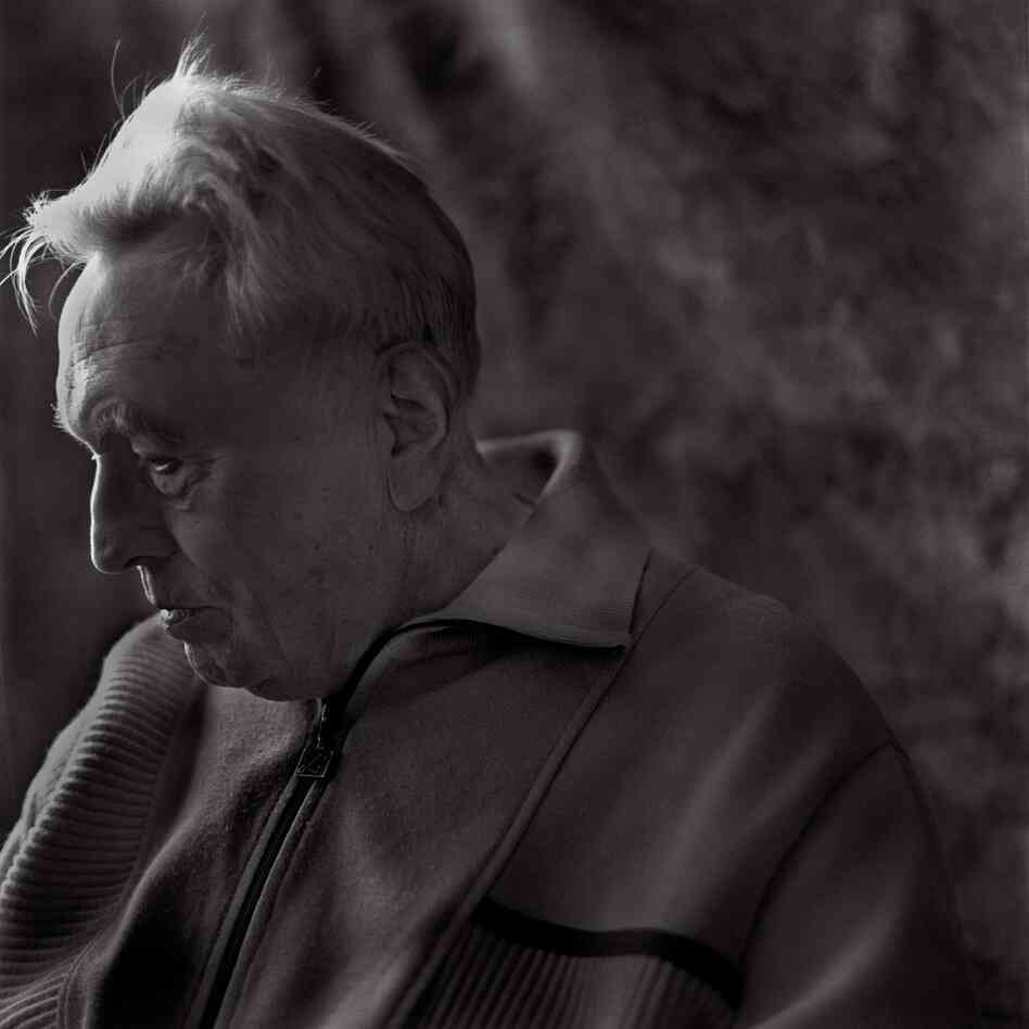 Felix Kolmer, born in 1922, at his apartment, Prague, June 2009. "Several months before he was transported ... he had asked to be assigned to the evening Terezin gravedigging detail instead of his usual carpentry job. ... He was allowed to dig the common grave that would hold the remains of his mother, who died the previous day. However, he was not allowed to attend the burial."