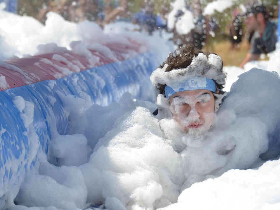 Sliding through Foam Fest.