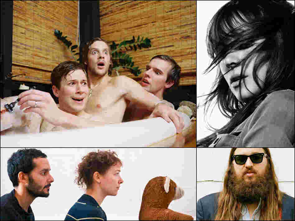 Menomena (clockwise from upper left), Cat Power, Matthew E. White, Buke & Gase Menomena (clockwise from upper left), Cat Power, Matthew E. White, Buke & Gase