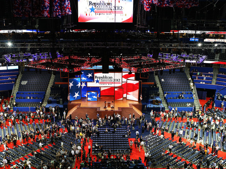 The stage is set at the Republican National Convention in Tampa. The stage is set at the Republican National Convention in Tampa.