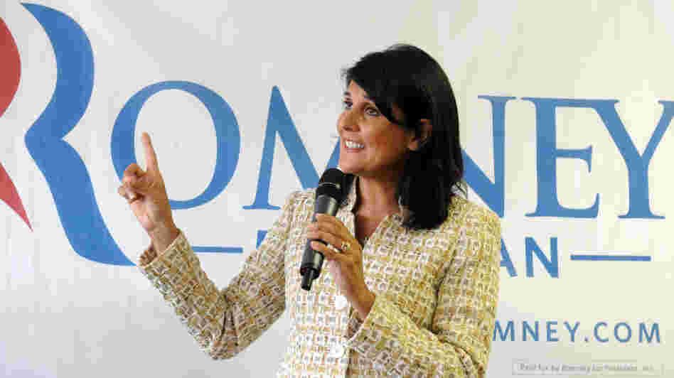 South Carolina Gov. Nikki Haley campaigns in Ann Arbor, Mich., on July 31 for Mitt Romney. South Carolina Gov. Nikki Haley campaigns in Ann Arbor, Mich., on July 31 for Mitt Romney.
