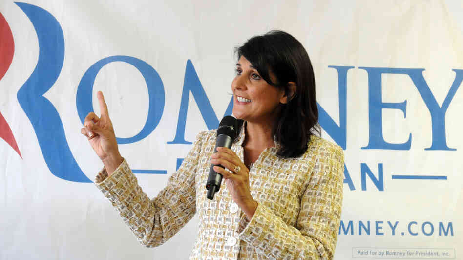 South Carolina Gov. Nikki Haley campaigns in Ann Arbor, Mich., on July 31 for Mitt Romney. South Carolina Gov. Nikki Haley campaigns in Ann Arbor, Mich., on July 31 for Mitt Romney.
