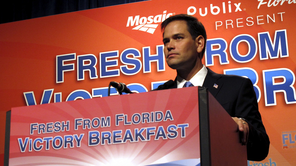 Florida Sen. Marco Rubio speaks Tuesday in Tampa.