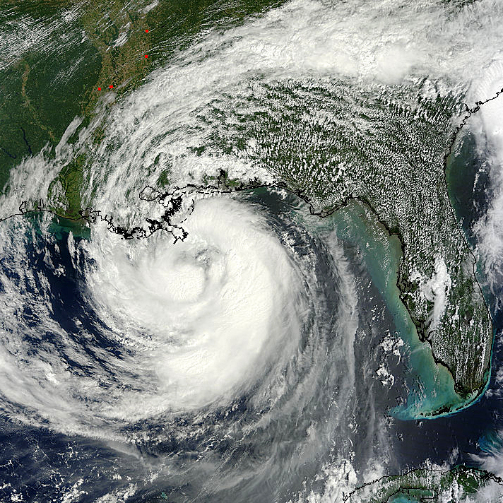 A NASA satellite captured an image of Hurricane Isaac as it approached Louisiana Tuesday. The storm has been moving at around 10 miles per hour.