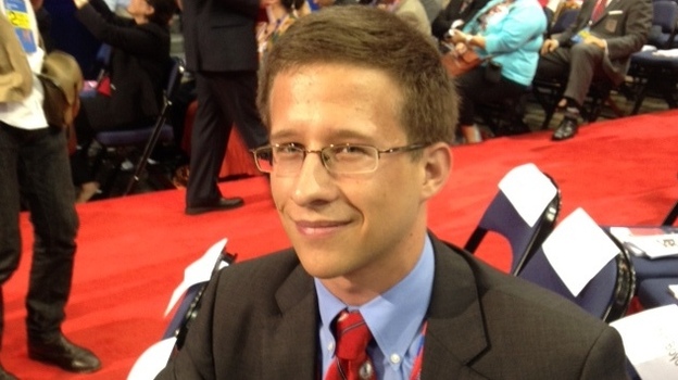 Alexander Reber, 21, a Virginia delegate and one of the youngest at the convention. (NPR)