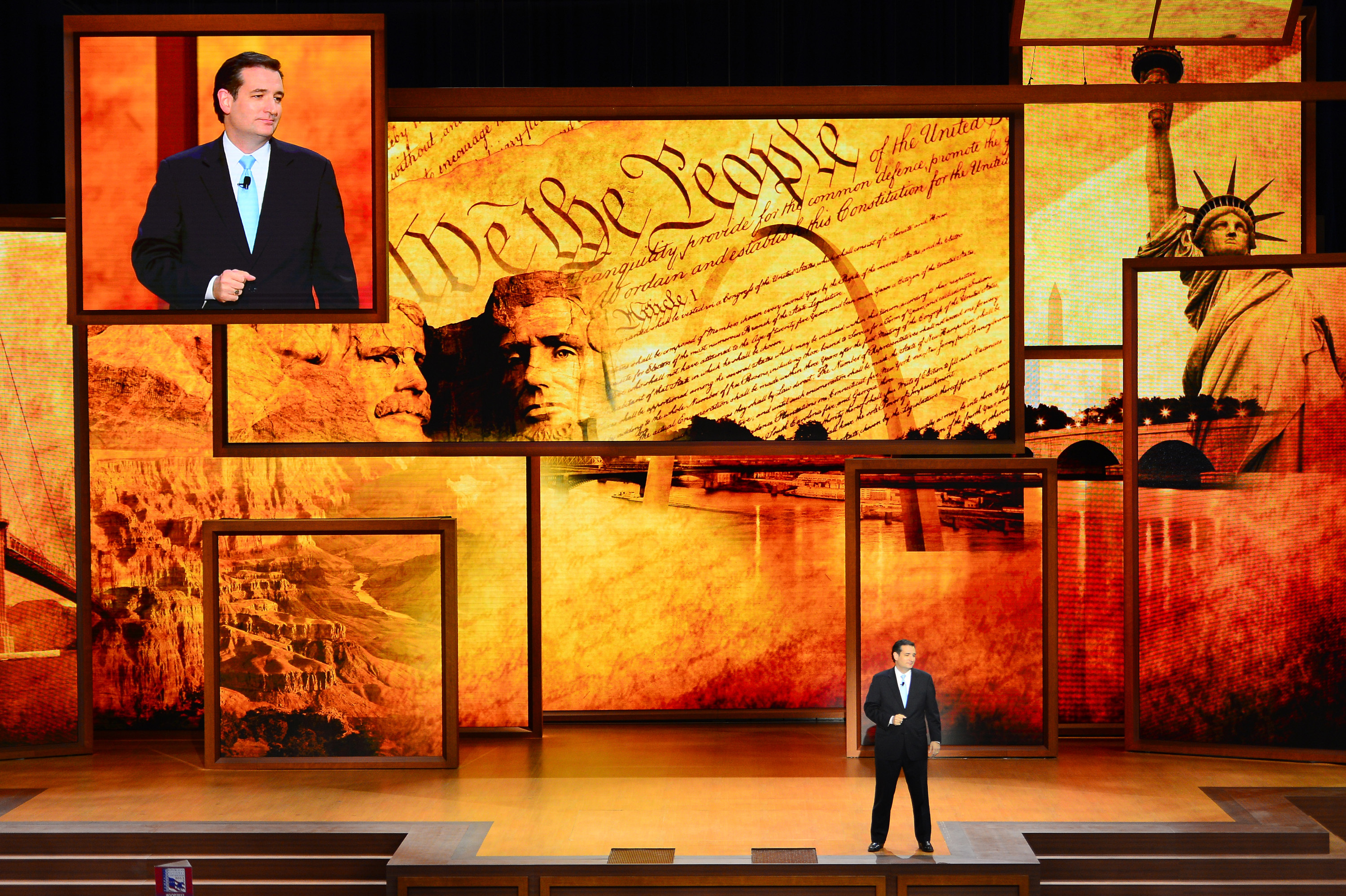 Ted Cruz, U.S. Senate candidate from Texas speaks during the convention.