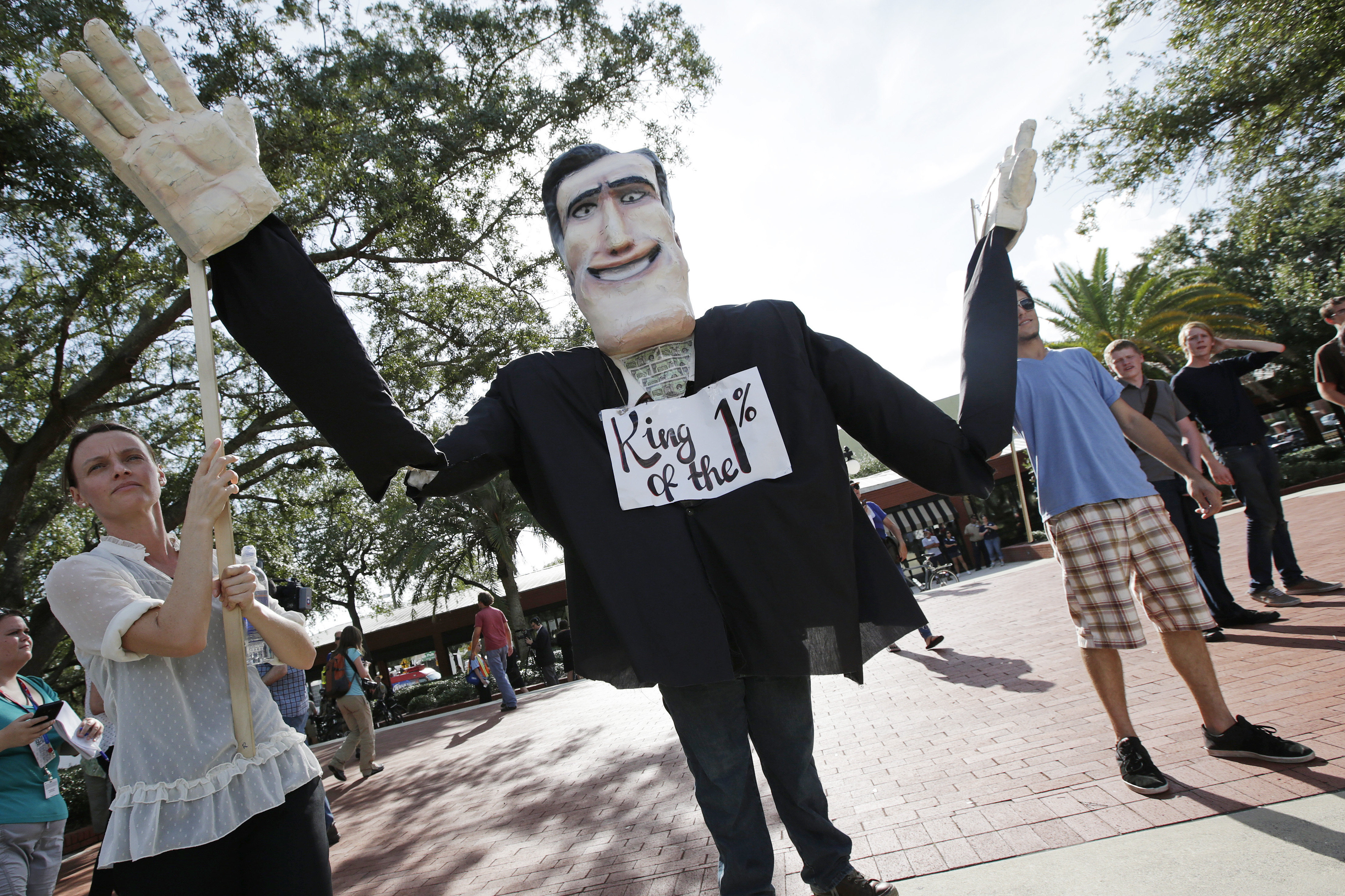Protesters march in Tampa.