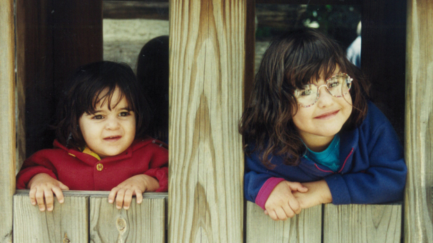 Sisters Michaela and Jessie circa 1996, around the same time they began to leave phone messages at work for their mother, Morning Edition producer Cindy Carpien.