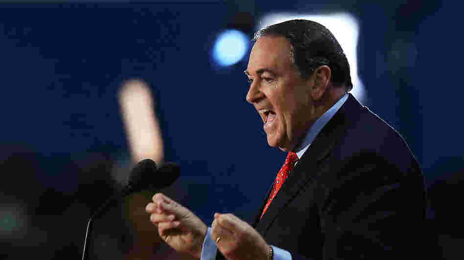 Former Arkansas Gov. Mike Huckabee speaks at the Republican National Convention Wednesday.