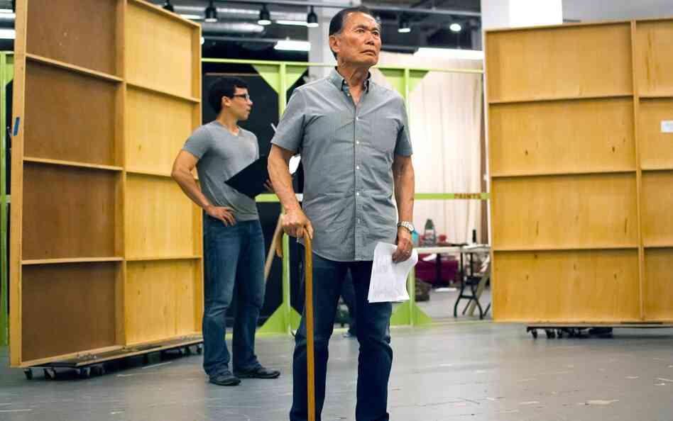 George Takei rehearses a scene from Allegiance, a new musical inspired by Takei's childhood in Japanese-American internment camps during World War II.