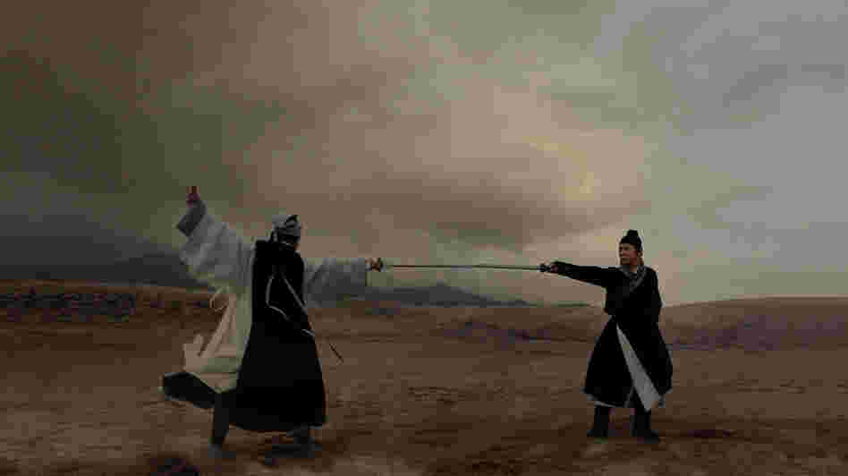 Yu Hua Tian (Chen Kun) and Chow Wai On (Jet Li) battle it out in Flying Swords, which translate's wuxia films' physics-defying action into 3-D. Yu Hua Tian (Chen Kun) and Chow Wai On (Jet Li) battle it out in Flying Swords, which translate's wuxia films' physics-defying action into 3-D.