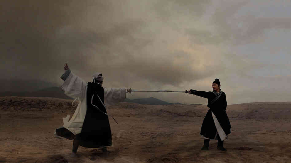 Yu Hua Tian (Chen Kun) and Chow Wai On (Jet Li) battle it out in Flying Swords, which translate's wuxia films' physics-defying action into 3-D. Yu Hua Tian (Chen Kun) and Chow Wai On (Jet Li) battle it out in Flying Swords, which translate's wuxia films' physics-defying action into 3-D.