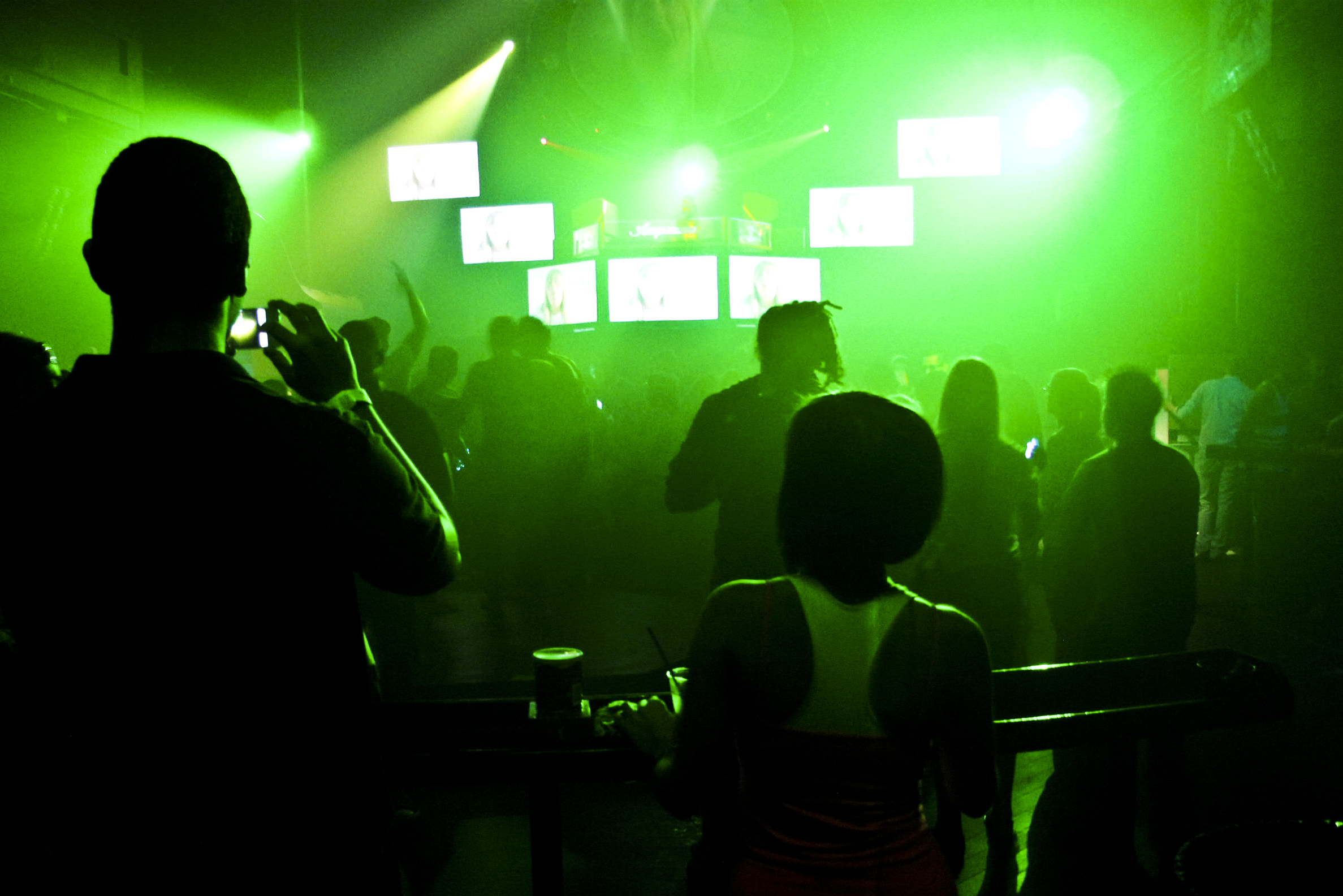 As the audience danced to Aoki's beats, every now and then he urged the crowd to get out and vote.