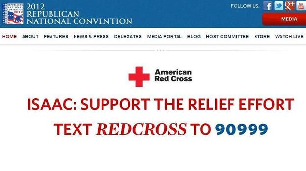 The website of the 2012 Republican National Convention this afternoon. (2012 Republican convention)