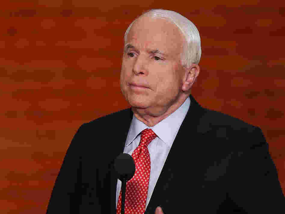 Sen. John McCain, R-Ariz., during his address to the Republican National Convention in Tampa on Wednesday.