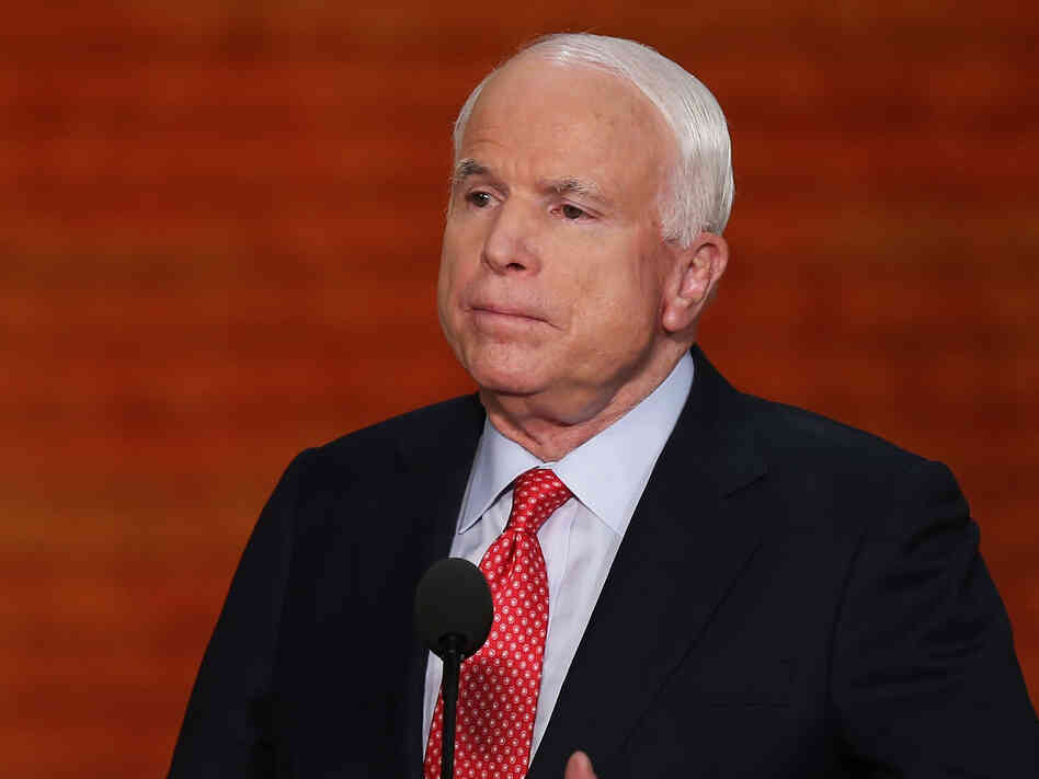 Sen. John McCain, R-Ariz., during his address to the Republican National Convention in Tampa on Wednesday.