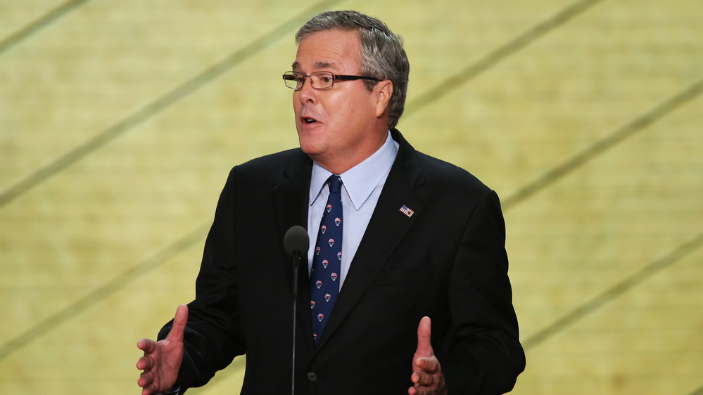 Former Florida Gov. Jeb Bush speaks Thursday at the Republican National Convention.