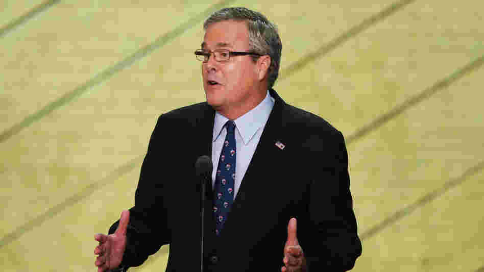 Former Florida Gov. Jeb Bush speaks Thursday at the Republican National Convention.