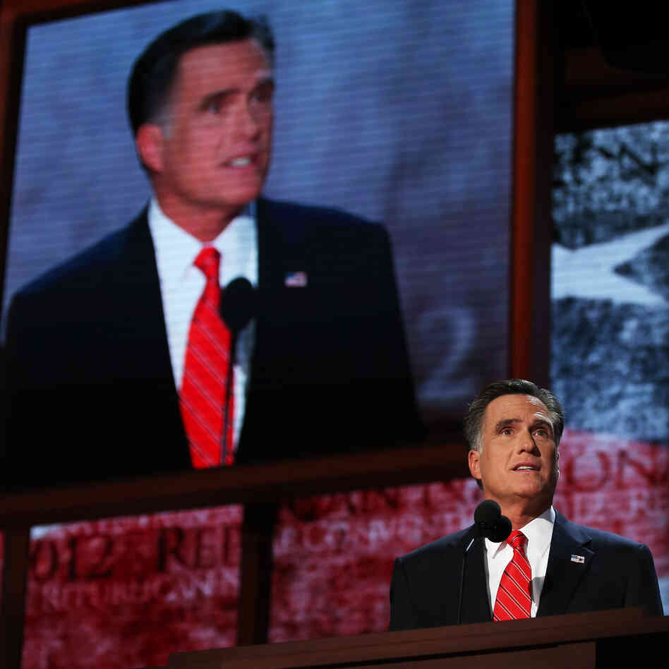 Mitt Romney delivers his acceptance speech Thursday at the Republican National Convention.