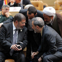 Egyptian President Mohamed Morsi, left, speaks with former Iranian foreign minister Ali Akbar Velayati, right, during the opening of the Nonaligned Movement summit in Tehran. Egyptian President Mohamed Morsi, left, speaks with former Iranian foreign minister Ali Akbar Velayati, right, during the opening of the Nonaligned Movement summit in Tehran.