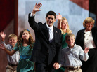 Republican vice presidential candidate, Rep. Paul Ryan waves with his family Wednesday at the GOP convention in Tampa. Also on stage: his daughter Liza, sons Charlie and Sam Ryan, wife Janna and mother Elizabeth. Republican vice presidential candidate, Rep. Paul Ryan waves with his family Wednesday at the GOP convention in Tampa. Also on stage: his daughter Liza, sons Charlie and Sam Ryan, wife Janna and mother Elizabeth.