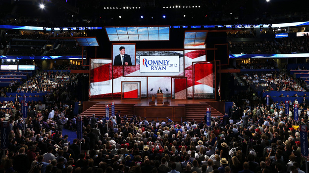 The scene inside the Tampa Bay Times Forum during the GOP convention Wednesday night.
