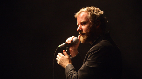 Matt Berninger of The National will open for a President Obama rally Saturday in Des Moines, Iowa. Here, Berninger performs in Brisbane, Australia, in 2011. Matt Berninger of The National will open for a President Obama rally Saturday in Des Moines, Iowa. Here, Berninger performs in Brisbane, Australia, in 2011.