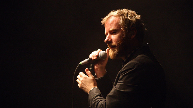 Matt Berninger of The National will open for a President Obama rally Saturday in Des Moines, Iowa. Here, Berninger performs in Brisbane, Australia, in 2011.