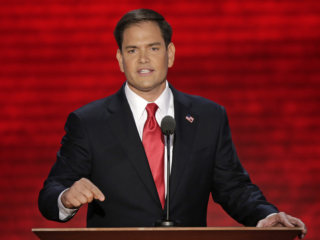 Florida Sen. Marco Rubio speaks at the Republican National Convention in Tampa, Fla. on Thursday.