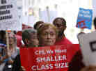Chicago Teachers Union members picket on Aug. 22 in Chicago.