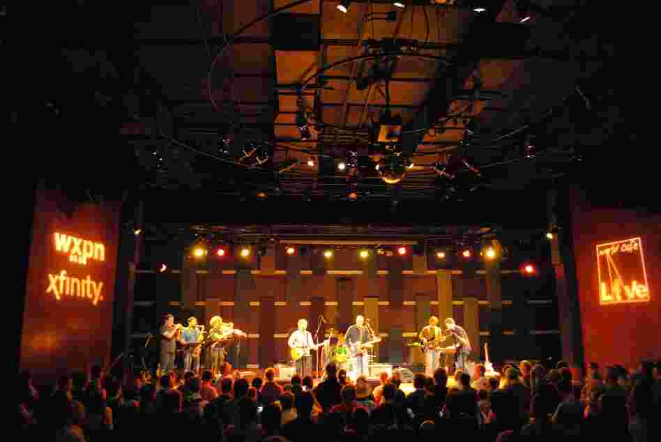 Both the stage and the room were packed for the dB's performance at World Cafe Live in Philadelphia, Penn.
