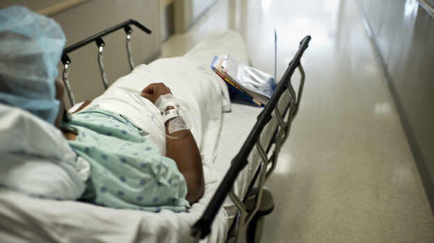 A kidney donor is wheeled to an operating room for a transplant at Johns Hopkins Hospital in Baltimore in late June.
