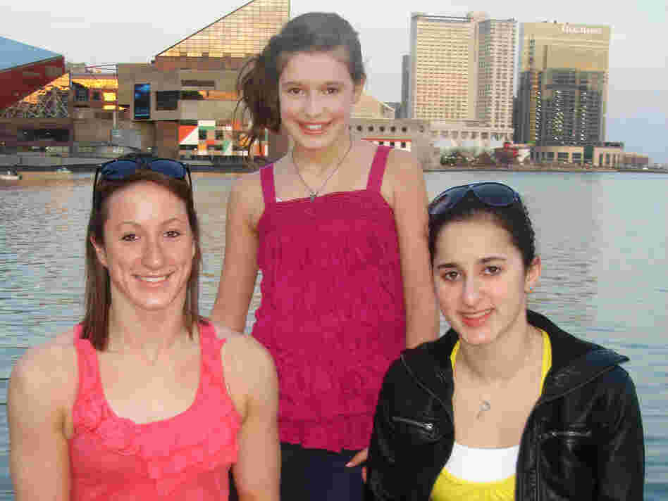 Tatyana McFadden (left) with her sisters Ruthi, 13 (center), and Hannah, 16, who were both adopted from an orphanage in Albania.