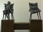 A sculpture by the artist Bonifatius Stirnberg memorializes the victims of thalidomide, a drug that caused thousands of birth defects. A translation of the German text below the chairs: "In memory of the dead and the survivors of the thalidomide catastrophe." A sculpture by the artist Bonifatius Stirnberg memorializes the victims of thalidomide, a drug that caused thousands of birth defects. A translation of the German text below the chairs: "In memory of the dead and the survivors of the thalidomide catastrophe."