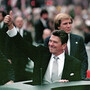 President Ronald Reagan and his wife, Nancy Reagan, in the inaugural parade in Washington, D.C., in January 1981. In his speech after being sworn in, Reagan called government "the problem." President Ronald Reagan and his wife, Nancy Reagan, in the inaugural parade in Washington, D.C., in January 1981. In his speech after being sworn in, Reagan called government "the problem."