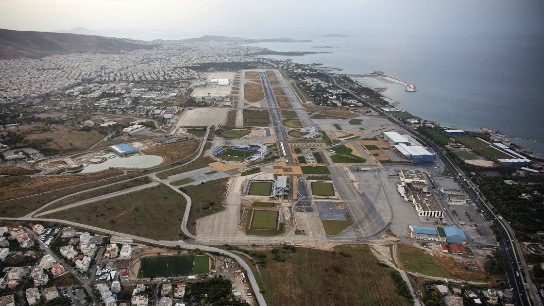 The old, decommissioned Athens airport in the southern district of Helleniko, seen here in 2008, is one of the properties the Greek government is hoping to sell.