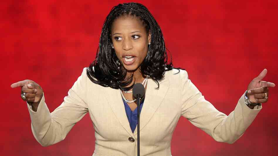 Mia Love, the Mayor of Saratoga Springs, Utah, addresses the Republican National Convention in Tampa, Fla., on Tuesday.