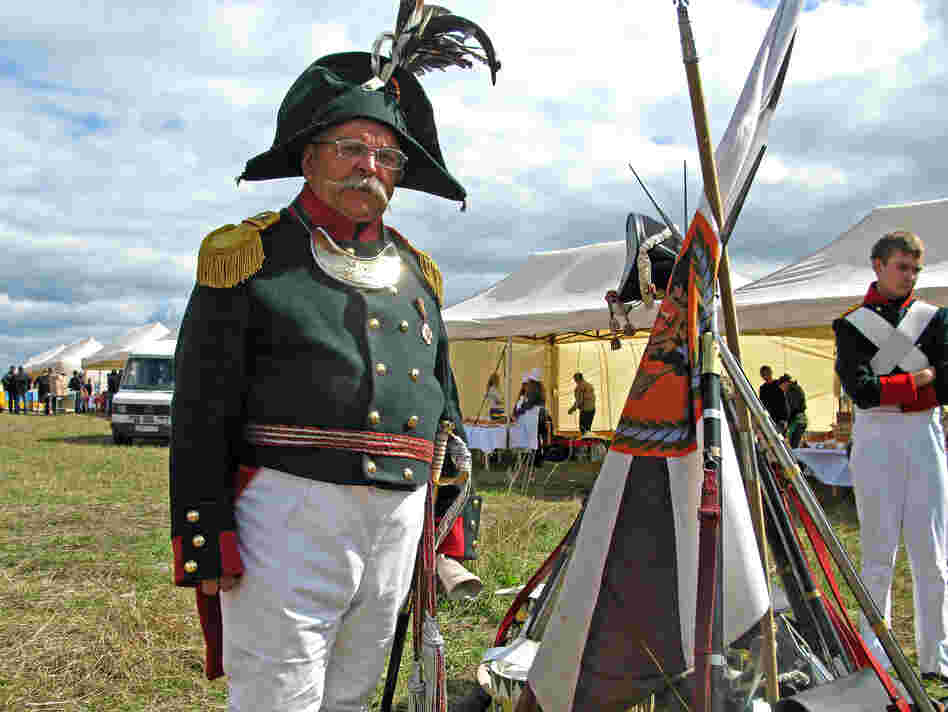 Re-enactor Viktor Penzas of Belarus represents a lieutenant colonel in the Russian army. He says the officers of the time were frequent casualties, because they were expected to lead their troops from the front.