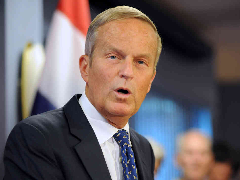 Rep. Todd Akin, R-Mo., confirms plans in Chesterfield, Mo., on Aug. 24 to stay in the U.S. Senate race.