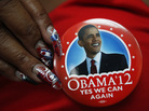 A delegate shows off her button on the eve of the Democratic National Convention in Charlotte, N.C. A delegate shows off her button on the eve of the Democratic National Convention in Charlotte, N.C.