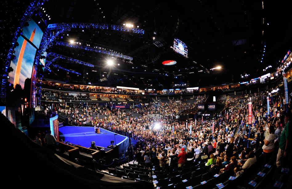 A general view of the start of Day 1 of the Democratic National Convention at Time Warner Cable Arena on Tuesday.