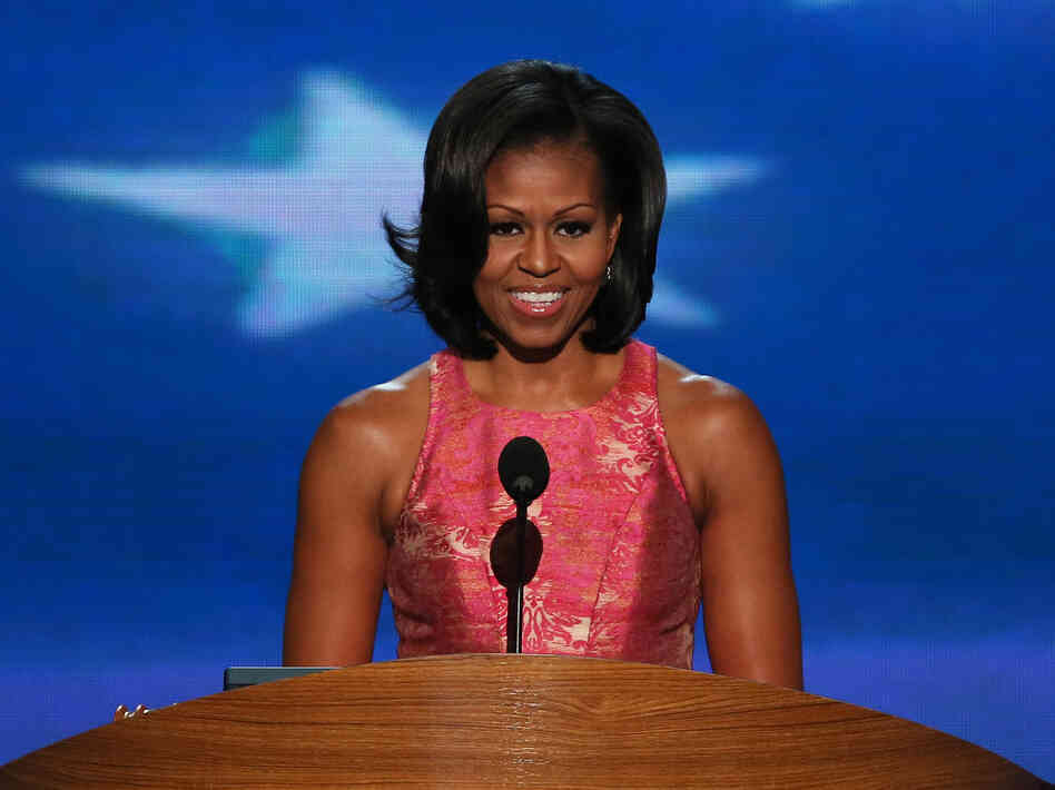 First lady Michelle Obama speaks at the Democratic National Convention in Charlotte, N.C., on Tuesday