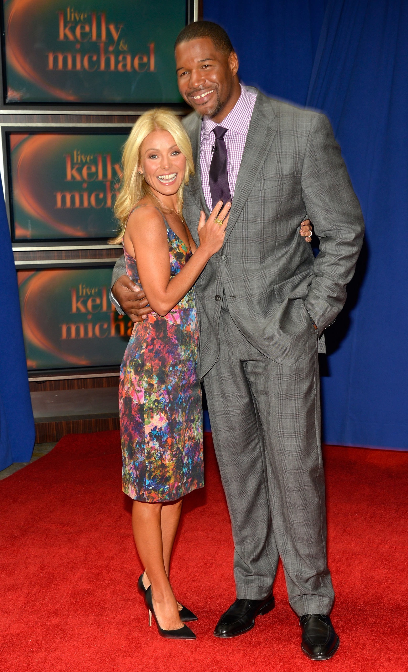 The new team: Kelly Ripa and Michael Strahan earlier today in New York City.