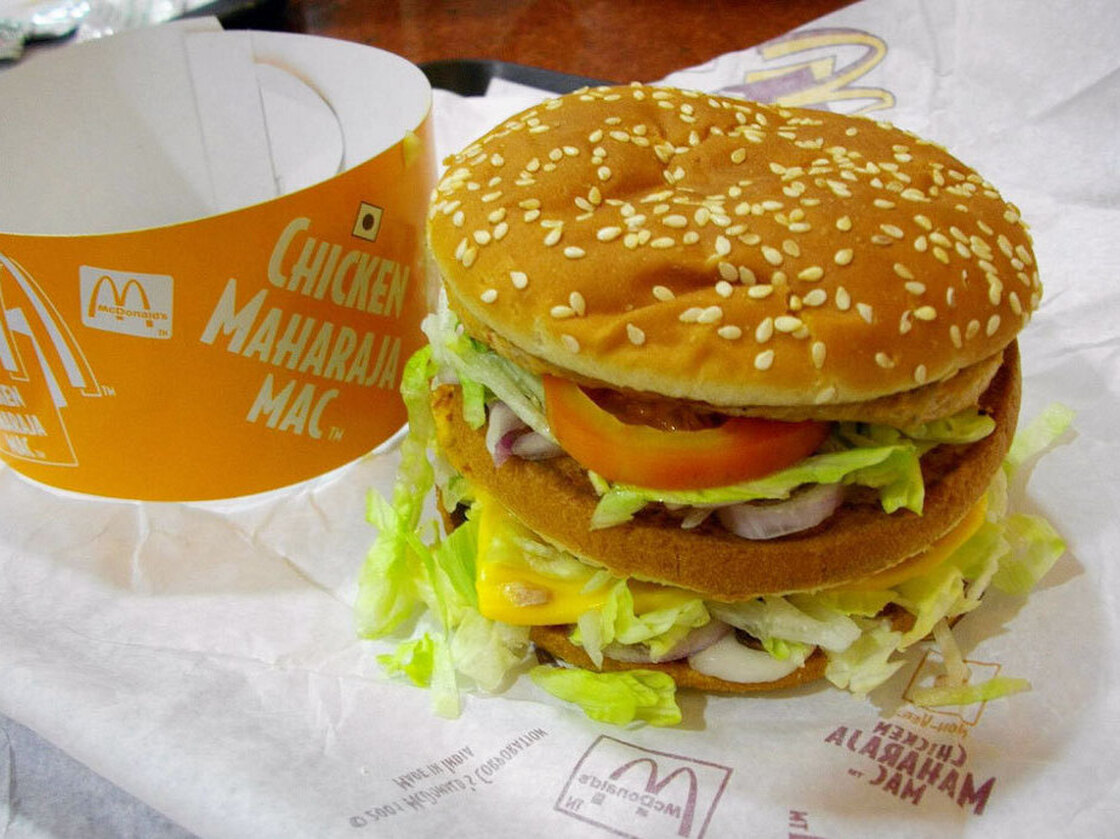 Even this Maharaja Mac, made specifically for the Indian market, will be off the menu at the new vegetarian McDonald's in India.