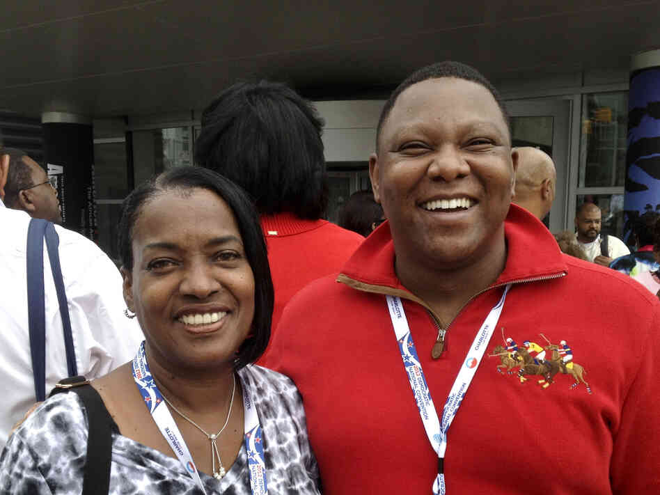 Dianne Hart and Marcus Wheeler are both Florida delegates. Said Wheeler, of President Obama: "I would have the same expectation for any president that I have for him."