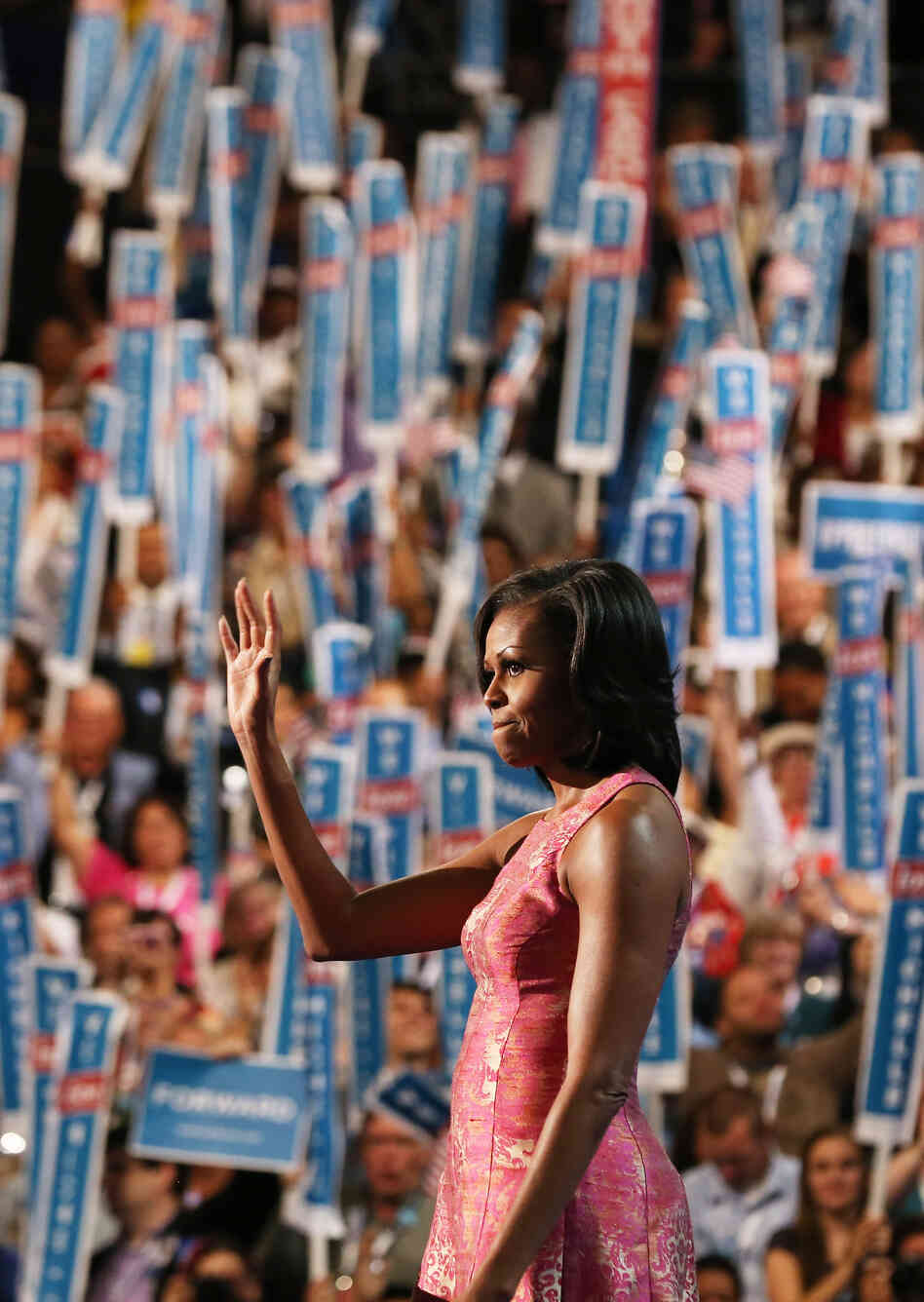 First lady Michelle Obama speaks Tuesday at the Democratic National Convention in Charlotte, N.C.