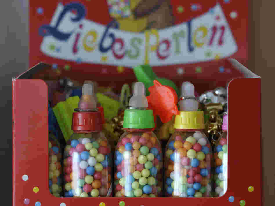 These German Liebesperlen, or "love pearls," helped researchers unravel the mysteries of how candies dissolve. Why the baby bottle packaging? Beats us.